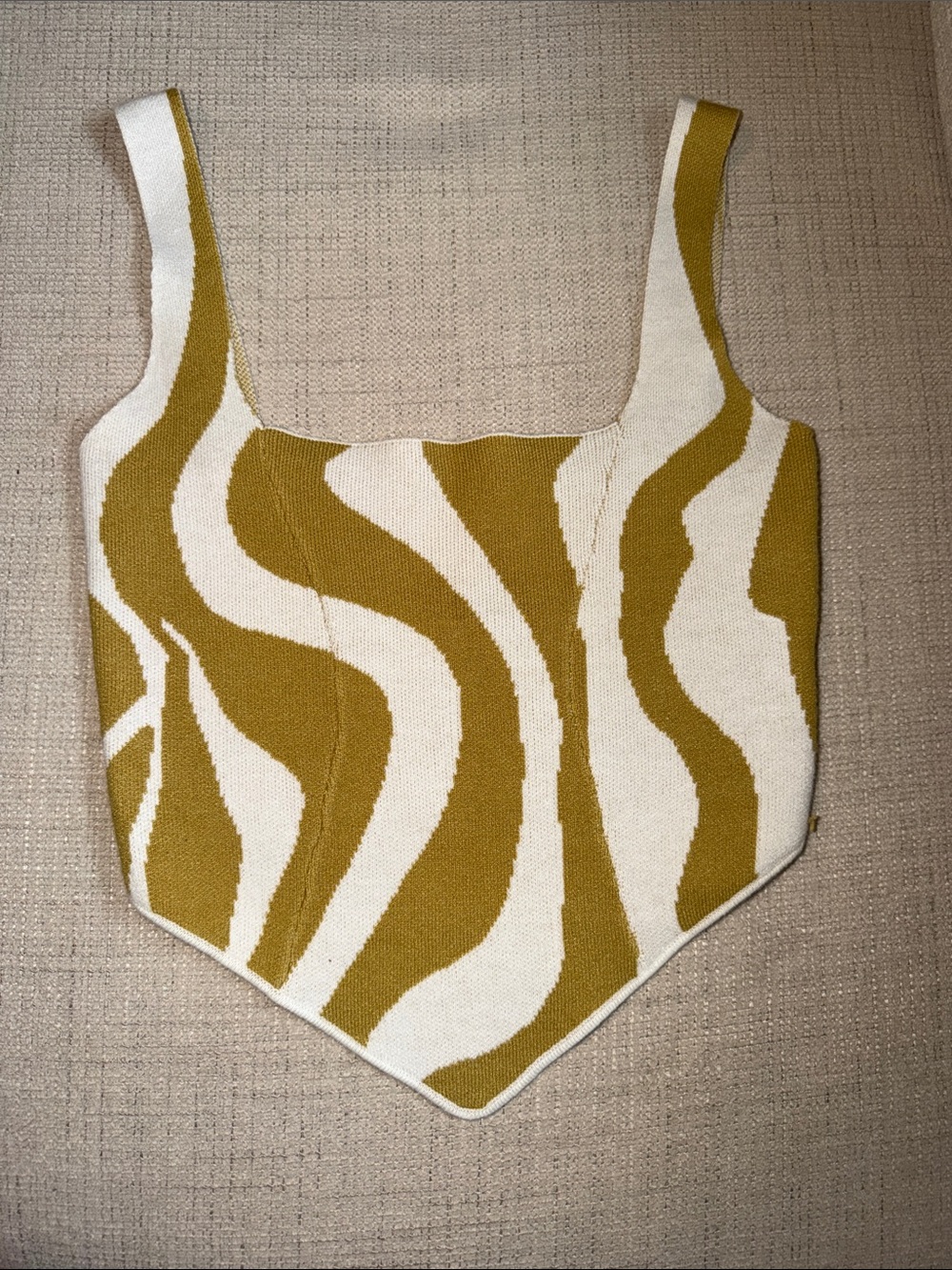 Patterned Knit Crop Tank Top